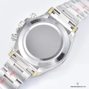 Side profile of the Daytona 116509-78599 showing case and pushers