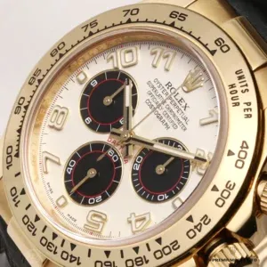 Replica Rolex Daytona 116518 on Oysterflex rubber strap with gold Oysterlock clasp