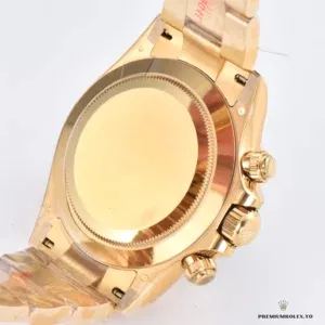 Daytona 116528 caseback showing yellow gold plated finishing detail