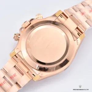 Wrist shot of the Daytona 116505 in rose gold plating with white dial