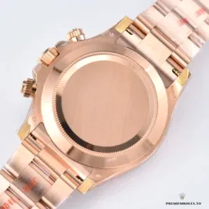 Wrist shot of the Daytona 116505 Everose brown from above