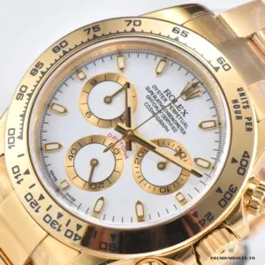 Caseback of the Rolex Daytona 116508 yellow gold chronograph