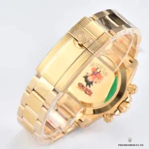 Oyster bracelet links in yellow gold plating on the Daytona 116508