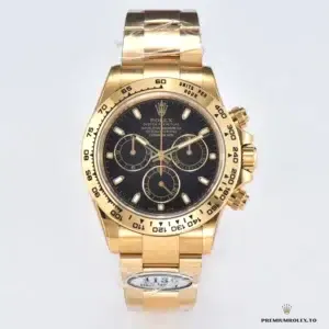 Replica Daytona 116508 caseback view with yellow gold-plated construction