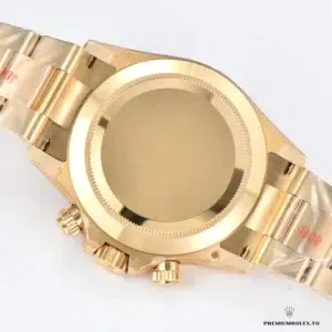 Daytona 116508 yellow gold-plated Oyster bracelet detail with brushed and polished links