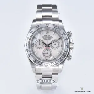 Wrist shot of the Daytona 116509 with mother of pearl dial