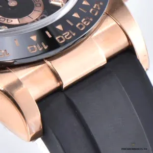 Daytona 116515LN-0057 side profile showing Cerachrom bezel and Everose gold-plated case
