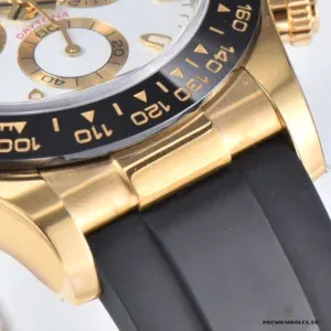 Tachymeter bezel detail on the Daytona 116518LN Cerachrom insert