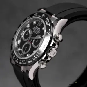 Diamond markers and subdial detail under natural light on 116519LN