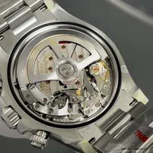 Daytona 126500LN with the caseback open, chronograph movement and printed rotor in view