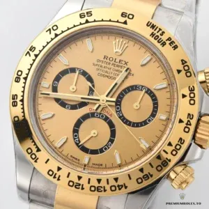Yellow gold tachymeter bezel detail on the 126503 Daytona