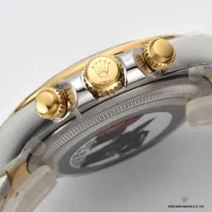 Daytona 126503 side profile showing steel and gold-plated case construction