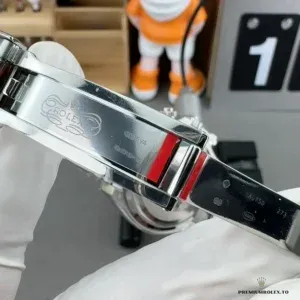 Daytona 126509 chronograph pushers and crown from an overhead angle