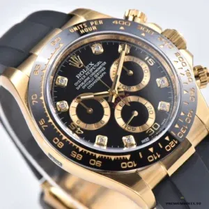 Black Oysterflex bracelet and Oysterlock clasp on the 126518LN