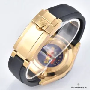 Daytona 126518LN caseback showing yellow gold plated finish detail