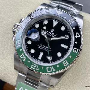 Green and black Cerachrom bezel detail on the 126720VTNR