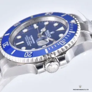 Submariner 116619LB side profile showing Oystersteel case and bezel