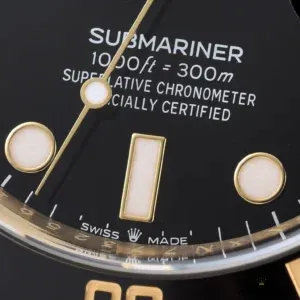 Submariner 126618LN at angle showing bezel insert and case curvature