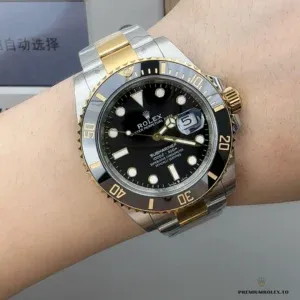Submariner 126613LN side profile showing two-tone case and Cerachrom bezel