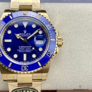 Wrist shot of the Rolex Submariner 126618LB yellow gold-plated on Oyster