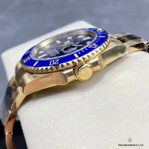 Caseback of the Submariner 126618LB showing yellow gold-plated construction