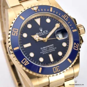 Blue Cerachrom bezel and case profile of the 126618LB at forty-one millimeters