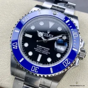 Submariner 126619LB at angle showing blue bezel against black dial contrast
