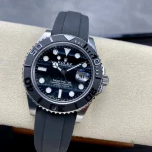 Caseback of the Rolex Yacht-Master 226659 showing white gold-plated finish