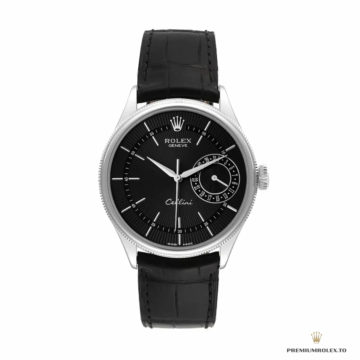 Fake Cellini Date White Gold 50519 Black Dial 39mm - Affordable Super Clone Watch