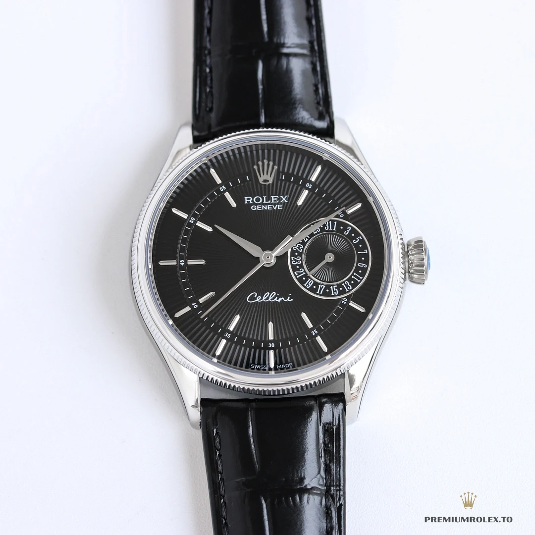 Fake Cellini Date White Gold 50519 Black Dial 39mm - Affordable Luxury Fake Timepiece