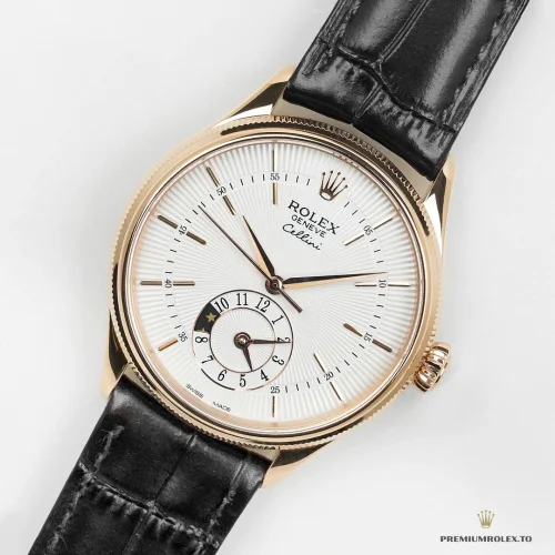 Clone Cellini Dual Time Rose Gold 50525.09 White Dial - Best Quality Replica Watch