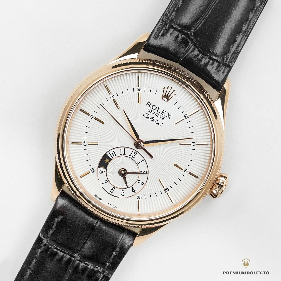Clone Cellini Dual Time Rose Gold 50525.09 White Dial - Best Quality Replica Watch