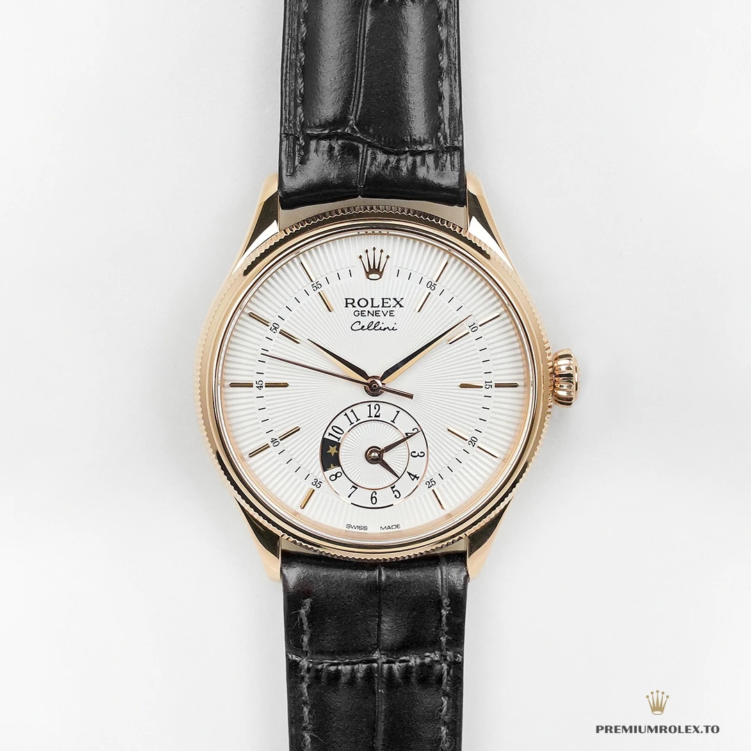 Clone Cellini Dual Time Rose Gold 50525.09 White Dial - High-Grade Replica Watch