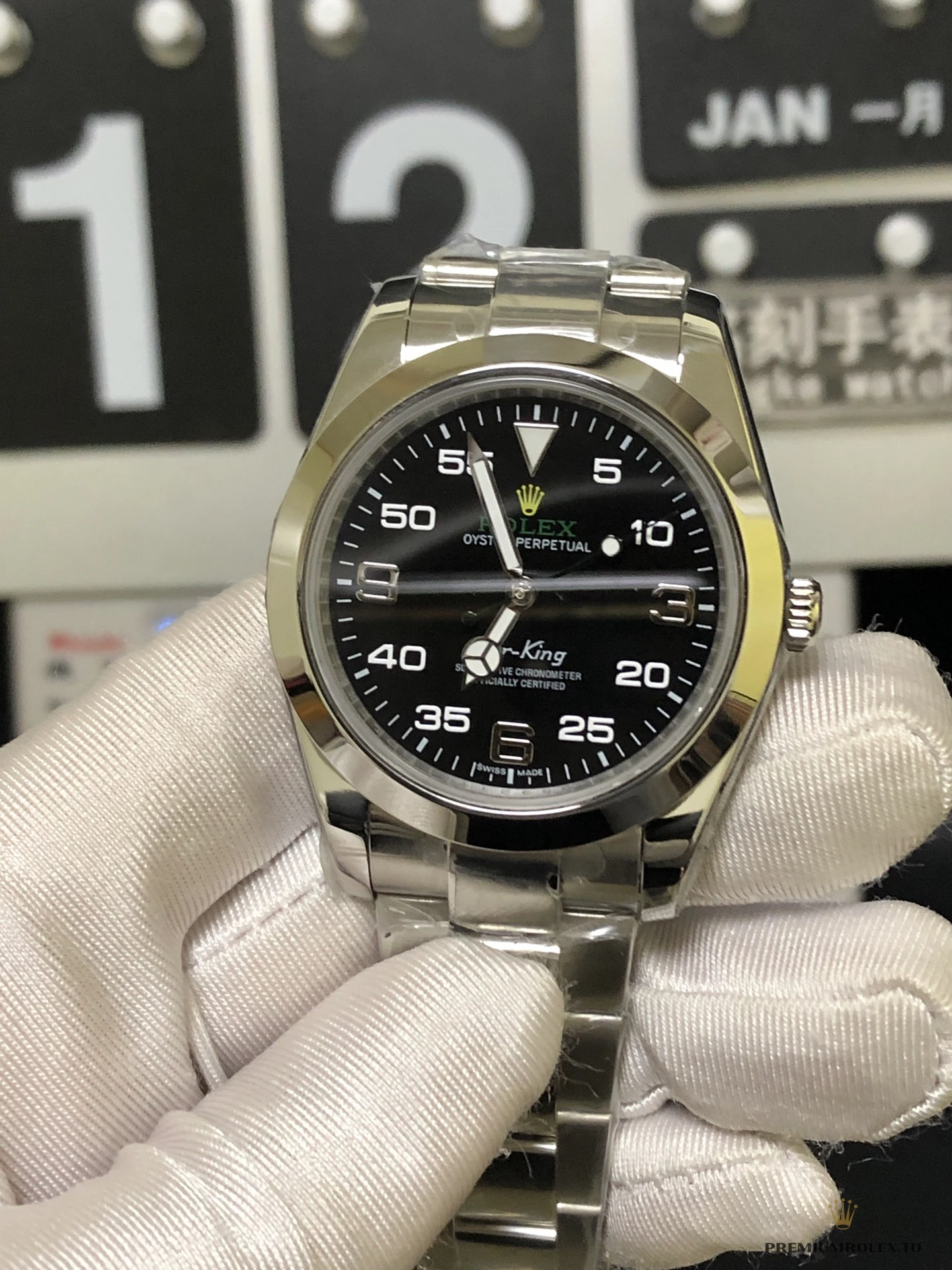 Replica Rolex Air-King 38mm Dial Black 1454020 - Swiss Movement Replica Watch