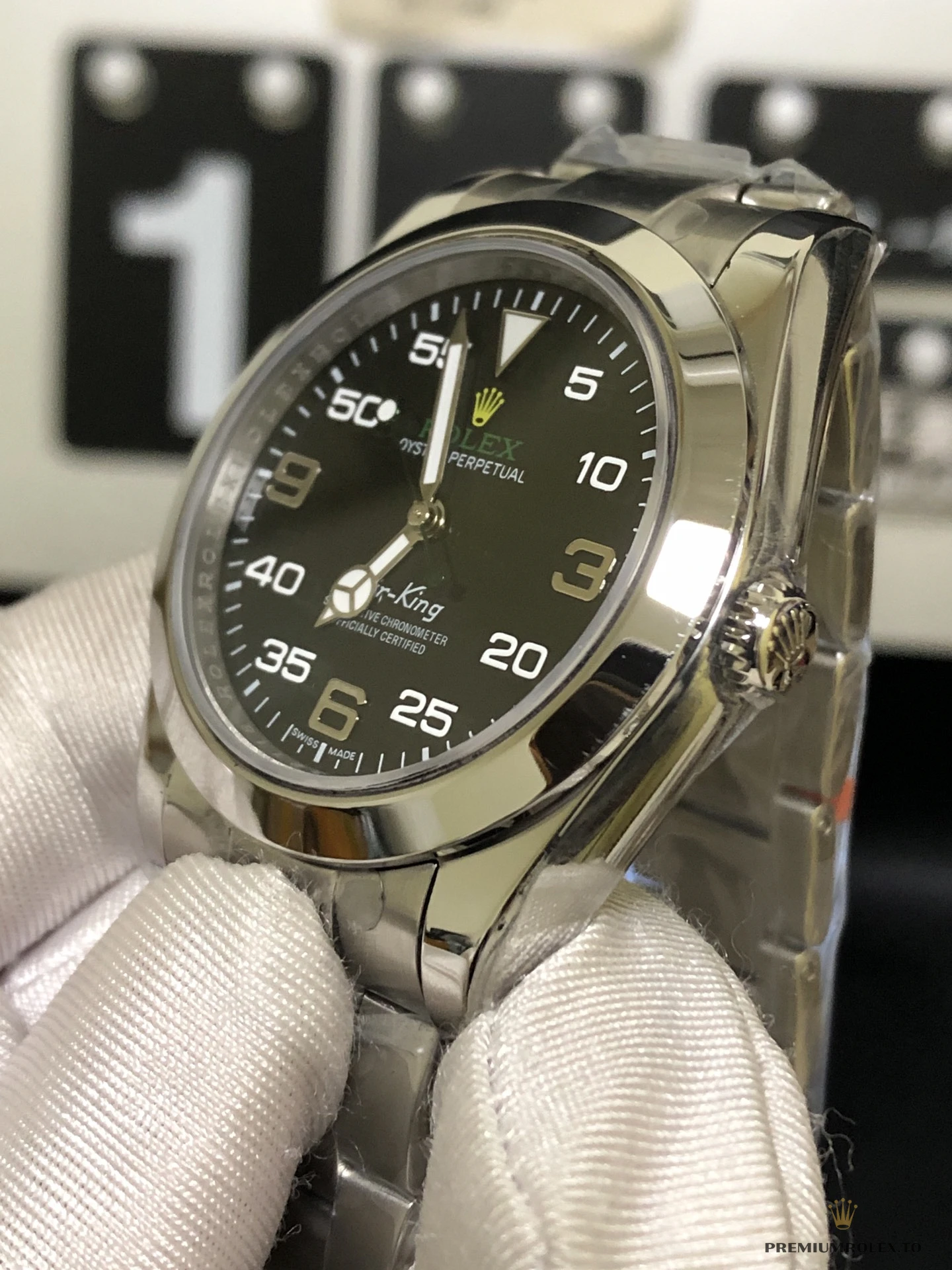 Replica Rolex Air-King 38mm Dial Black 1454020 - High-Grade Replica Watch