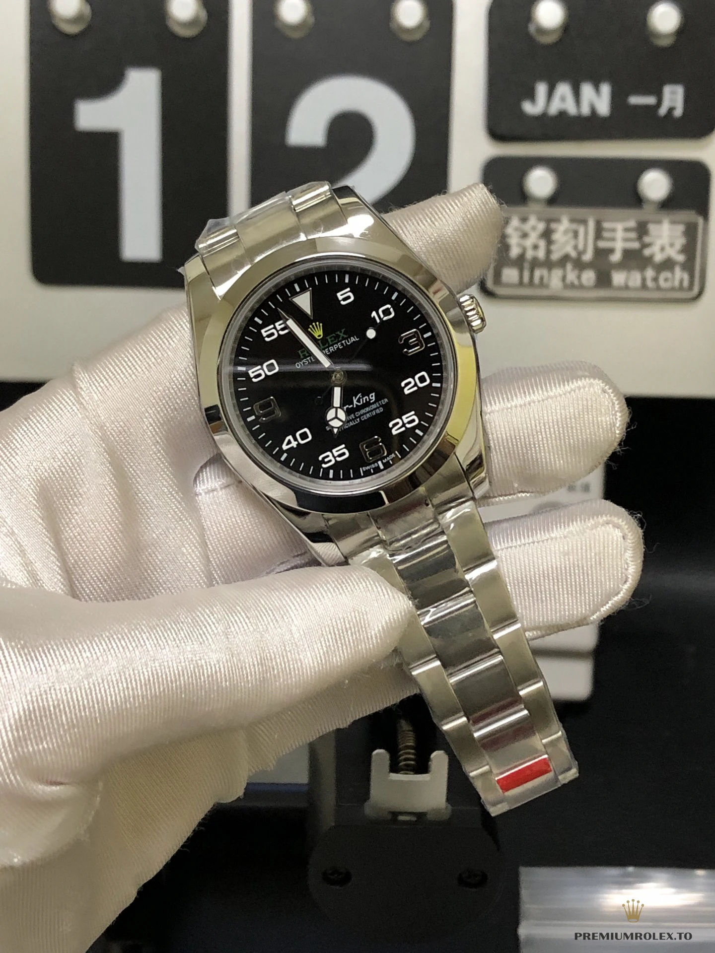 Replica Rolex Air-King 38mm Dial Black 1454020 - Swiss Movement Replica Watch