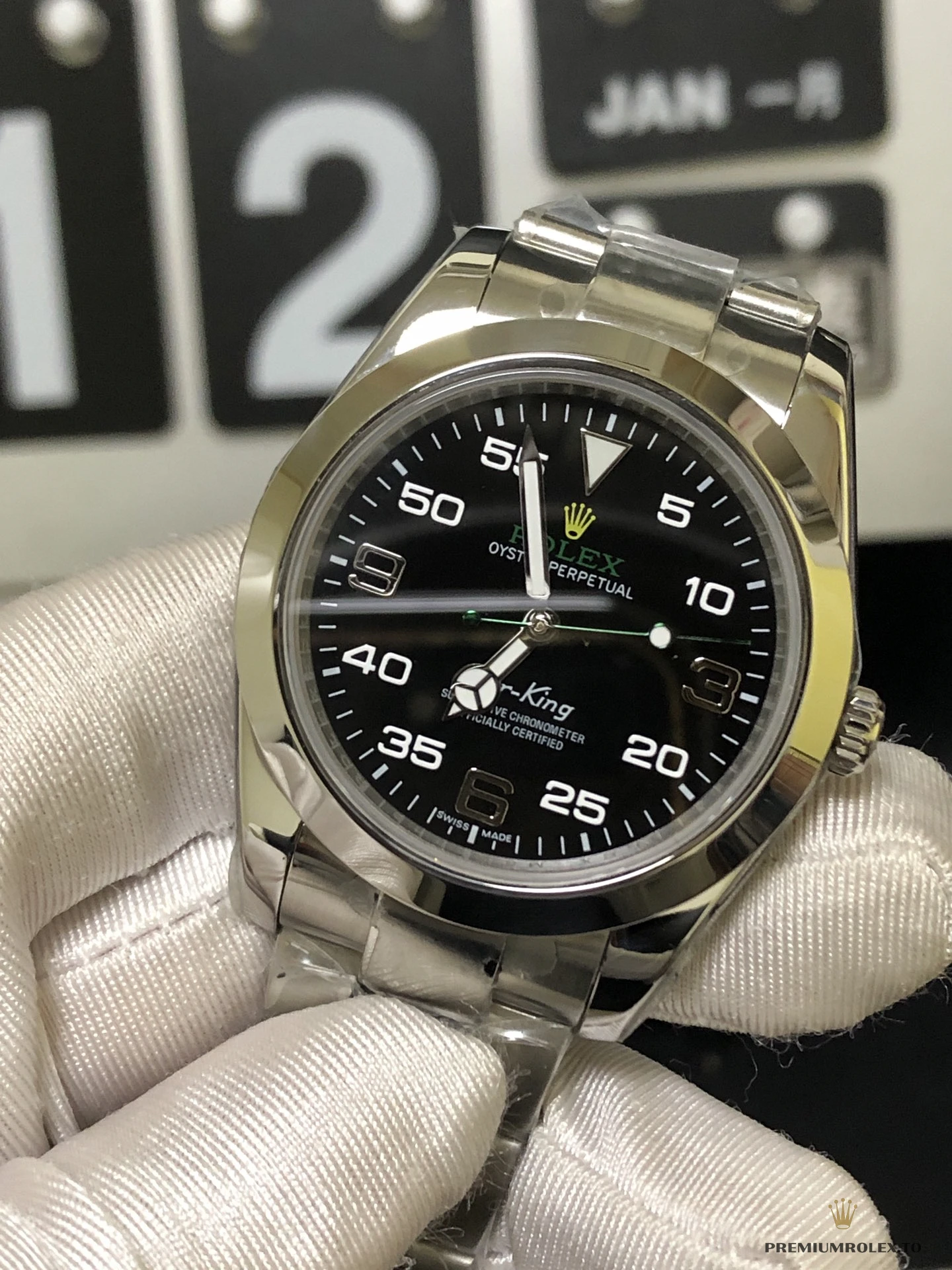 Replica Rolex Air-King 38mm Dial Black 1454020 - Factory Super Clone Watch