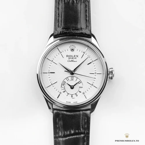 Replica Rolex Cellini Dual Time 50529 Silver Dial 39mm - 1:1 Swiss Replica Watch