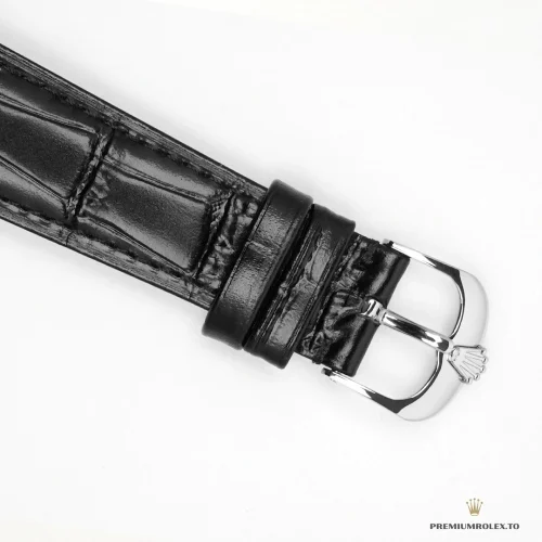 Super Clone Rolex Cellini Dual Time White Gold 50529 Black Dial 39mm - Top-Tier Swiss Replica Watch