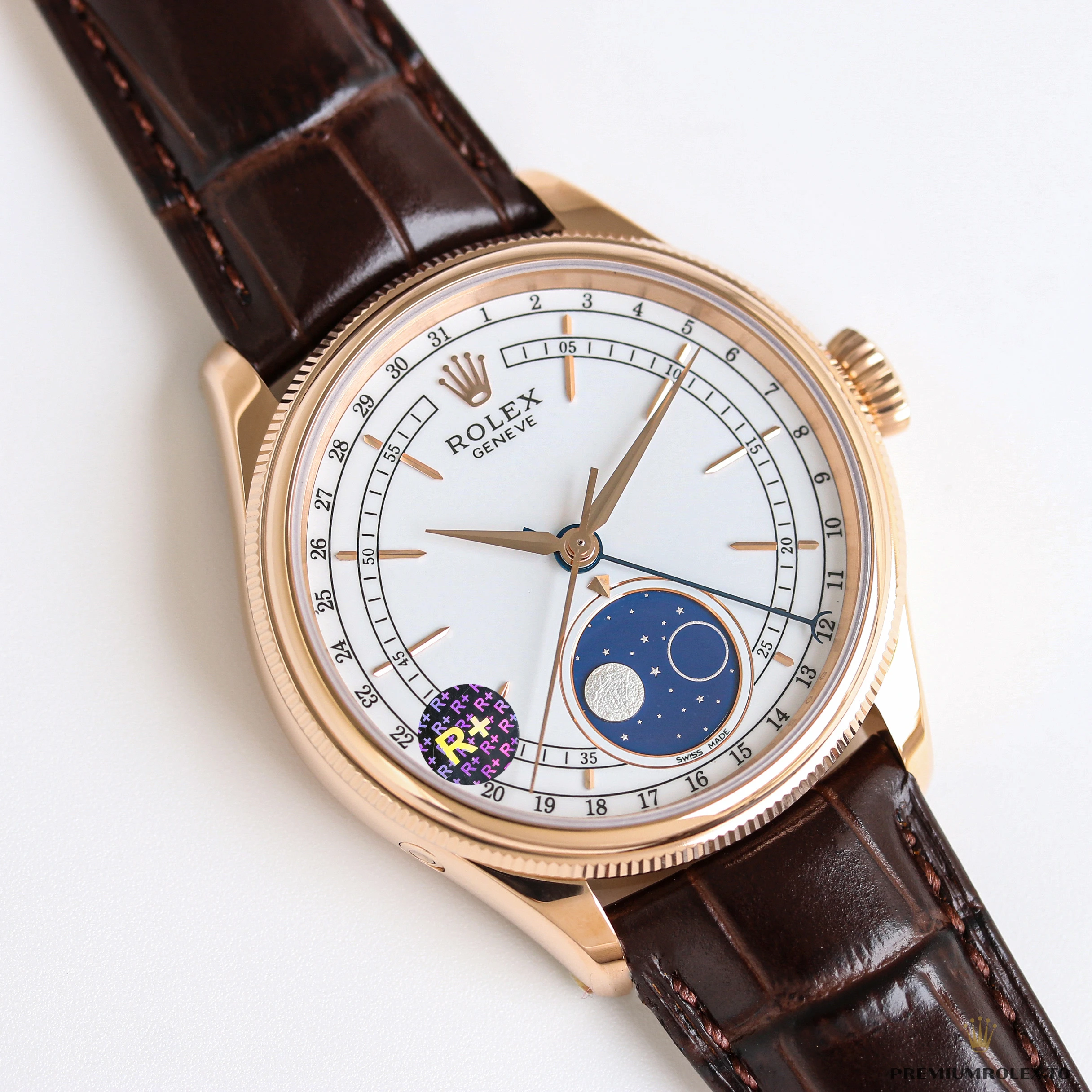 Clone Rolex Cellini Moonphase 50535 White Dial - 1:1 Swiss Replica Watch
