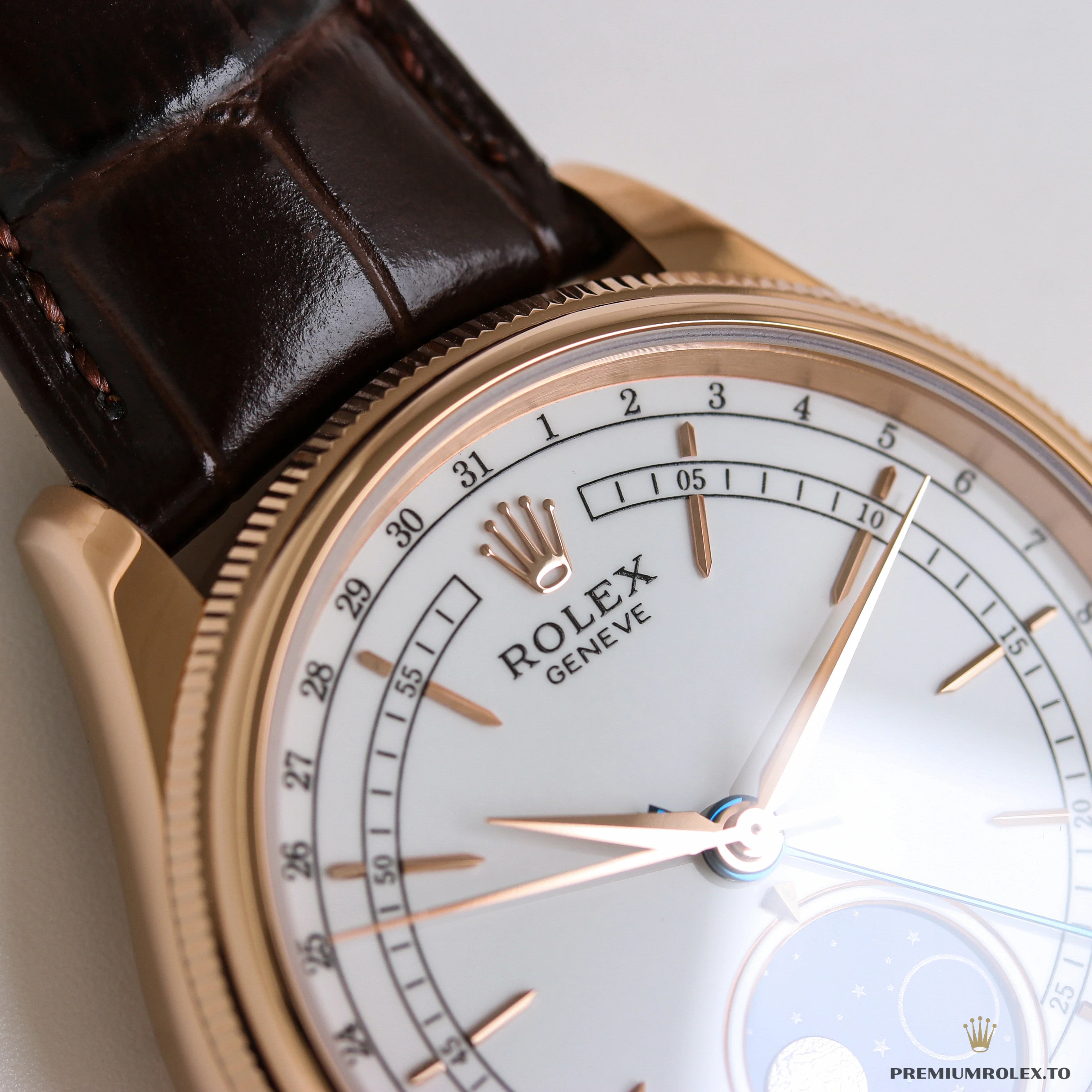 Clone Rolex Cellini Moonphase 50535 White Dial - Luxury Replica Watch