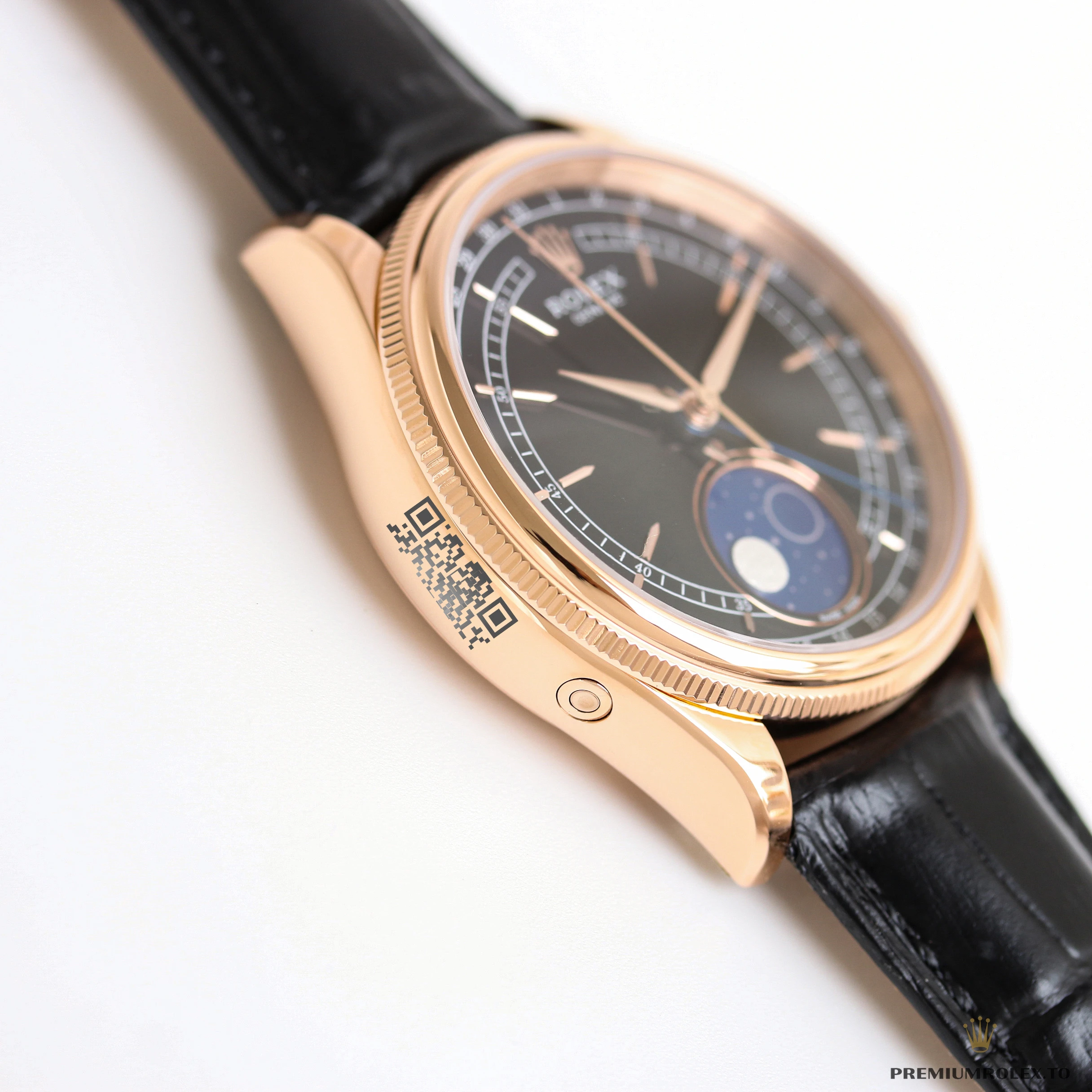 Super Clone Rolex Cellini Moonphase Rose Gold 50535 39mm Black Dial - Premium Super Clone Watch