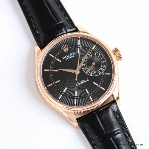 Replica Rolex Cellini Rose Gold 50515 39mm Black Dial - Best Quality Replica Watch