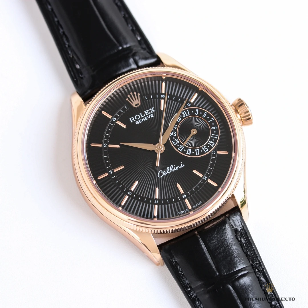 Replica Rolex Cellini Rose Gold 50515 39mm Black Dial - Best Quality Replica Watch