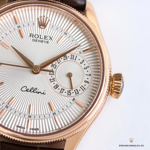Fake Rolex Cellini Rose Gold 50515.01 39mm White Dial - High-Grade Replica Watch