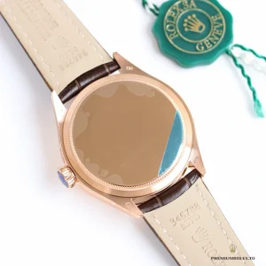 Side profile of Cellini 50515 showing Everose gold-plated case thickness