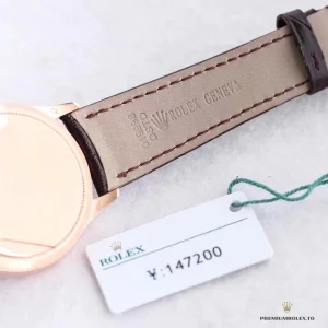 Side profile of Cellini showing double bezel and slim case on strap