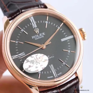Cellini 50505 caseback in Everose gold plating with Rolex hallmark