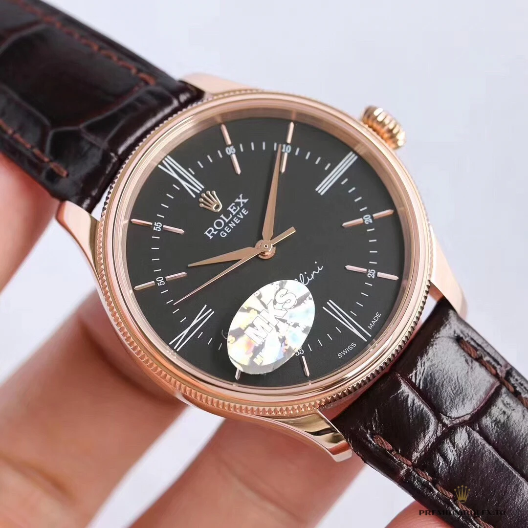 Super clone Rolex Cellini Time Rose Gold 50505.009 Black 39mm Dial - 1:1 Swiss Replica Watch