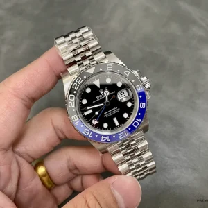 Caseback of Batgirl GMT-Master with Rolex coronet engraving